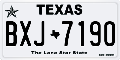 TX license plate BXJ7190