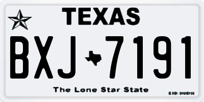 TX license plate BXJ7191
