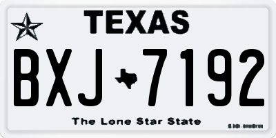 TX license plate BXJ7192