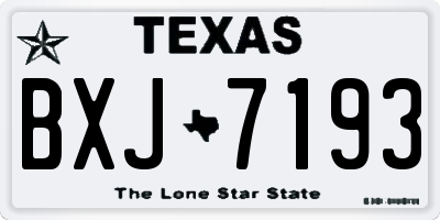 TX license plate BXJ7193