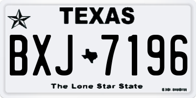 TX license plate BXJ7196