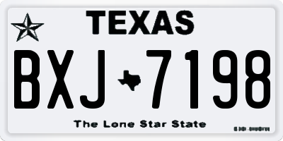 TX license plate BXJ7198