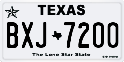 TX license plate BXJ7200