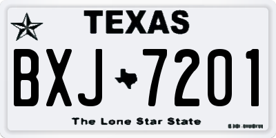 TX license plate BXJ7201