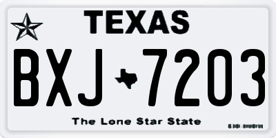 TX license plate BXJ7203