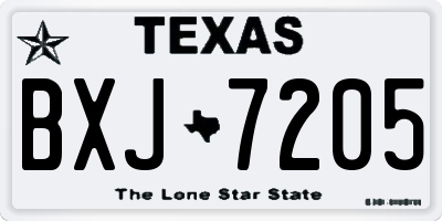 TX license plate BXJ7205