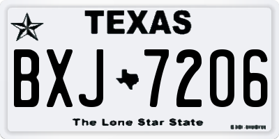 TX license plate BXJ7206