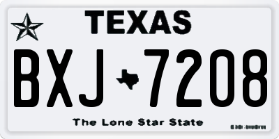 TX license plate BXJ7208