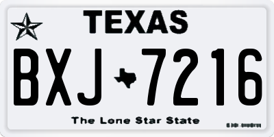 TX license plate BXJ7216