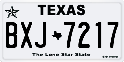 TX license plate BXJ7217