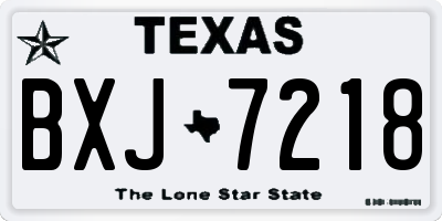 TX license plate BXJ7218