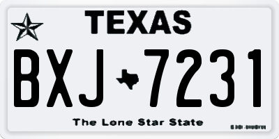 TX license plate BXJ7231