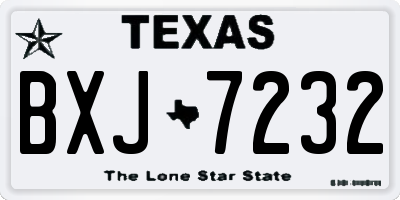 TX license plate BXJ7232
