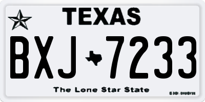 TX license plate BXJ7233