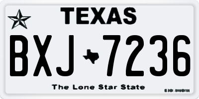 TX license plate BXJ7236