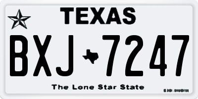 TX license plate BXJ7247