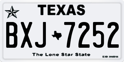 TX license plate BXJ7252