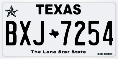 TX license plate BXJ7254