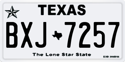 TX license plate BXJ7257