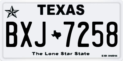 TX license plate BXJ7258