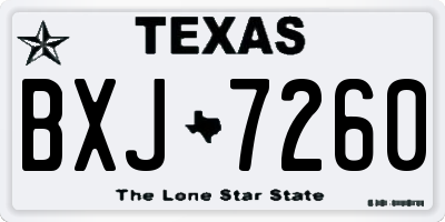 TX license plate BXJ7260