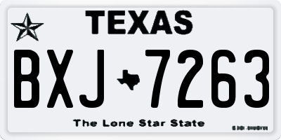 TX license plate BXJ7263