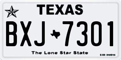 TX license plate BXJ7301