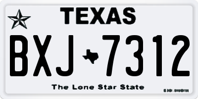TX license plate BXJ7312