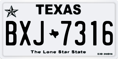 TX license plate BXJ7316