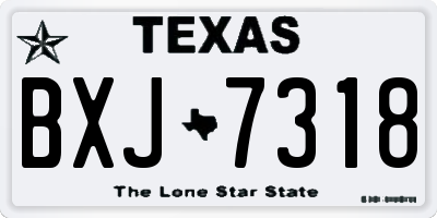 TX license plate BXJ7318