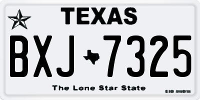 TX license plate BXJ7325