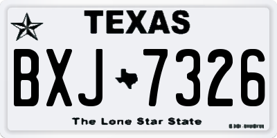 TX license plate BXJ7326