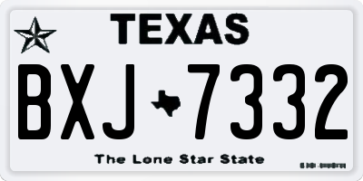 TX license plate BXJ7332