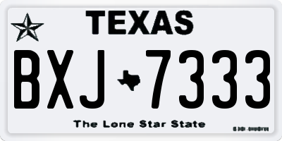TX license plate BXJ7333