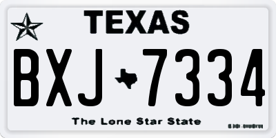 TX license plate BXJ7334