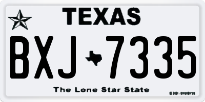 TX license plate BXJ7335