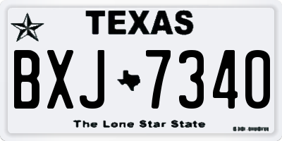 TX license plate BXJ7340