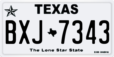 TX license plate BXJ7343