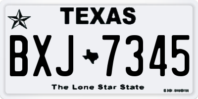 TX license plate BXJ7345