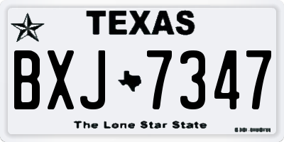 TX license plate BXJ7347