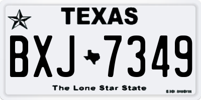 TX license plate BXJ7349