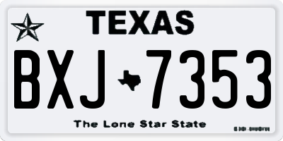 TX license plate BXJ7353