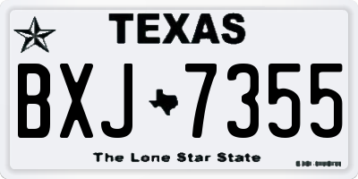 TX license plate BXJ7355