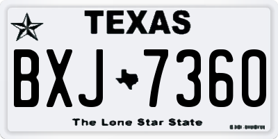 TX license plate BXJ7360