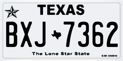 TX license plate BXJ7362