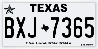 TX license plate BXJ7365