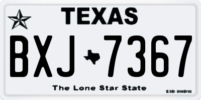 TX license plate BXJ7367