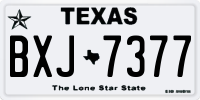 TX license plate BXJ7377
