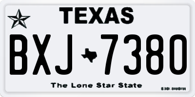 TX license plate BXJ7380