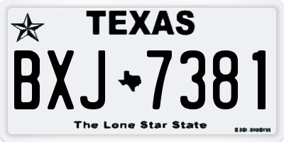 TX license plate BXJ7381